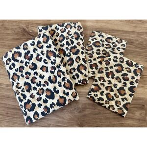 Vintage Leopard Animal Print Cheetah Y2K Cali King Fitted Flat 2 Pillowcases Set